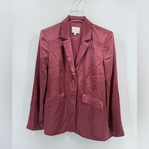 CINQ À‎ SEPT pink silk blazer size small